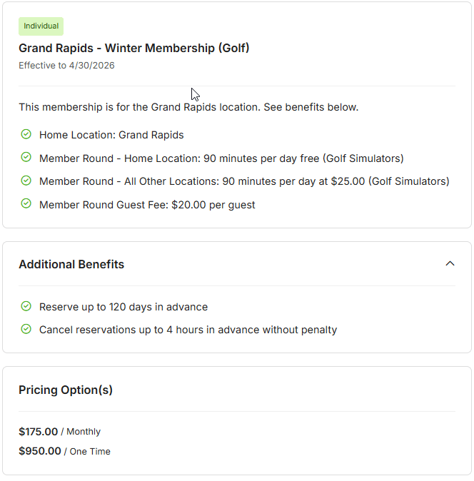 Grand Rapids Golf Membership